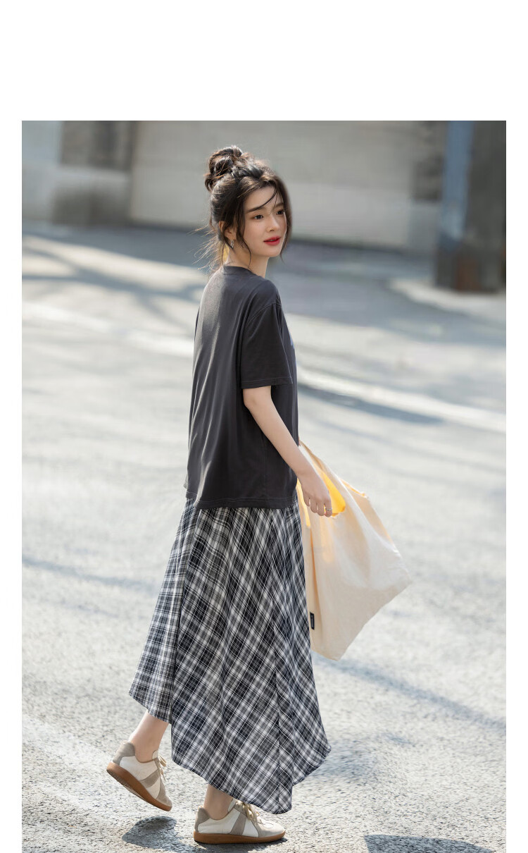 Demana Cloud Cotton Series Summer Design Fake Two-Piece Printed Loose Slimming A-Line Dress for Women Premium 11