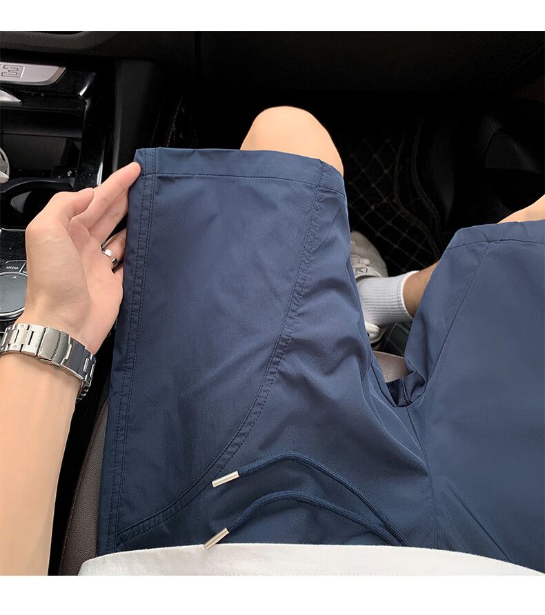 CLOR American Quick-Dry Angled Cut Shorts Men Summer Thin Casual Loose Trendy Brand Five-Point Pants DK02 Navy Blue 2XL 6