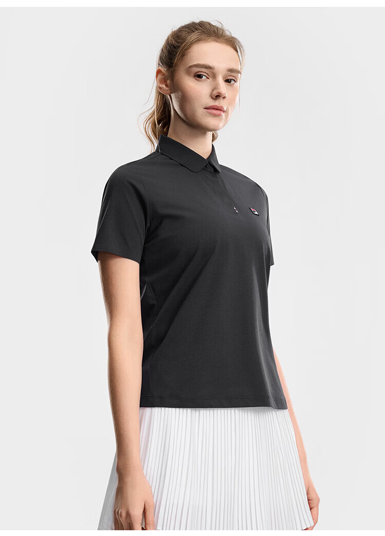 FILA Official Women's Knitted Short Sleeve Polo Shirt 2026 Summer Tennis Sports Quick-Dry Top 30