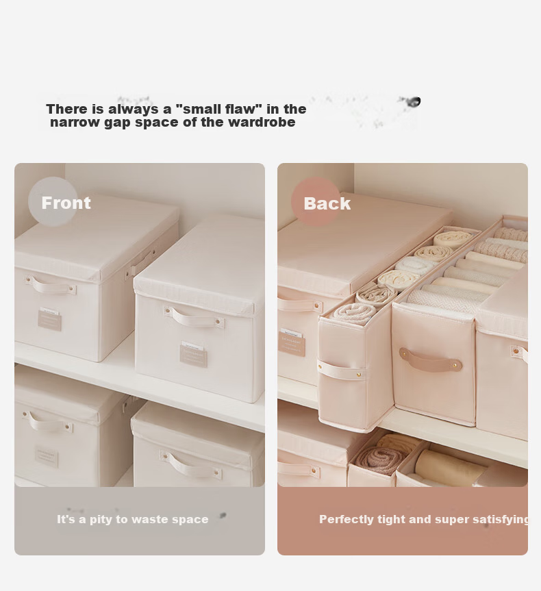 EACHY Narrow Clothes Storage Box, Fabric Zipper, Slim Gap Design, Eco-Friendly Foldable, Dust-Proof, for Student Dormitory 1