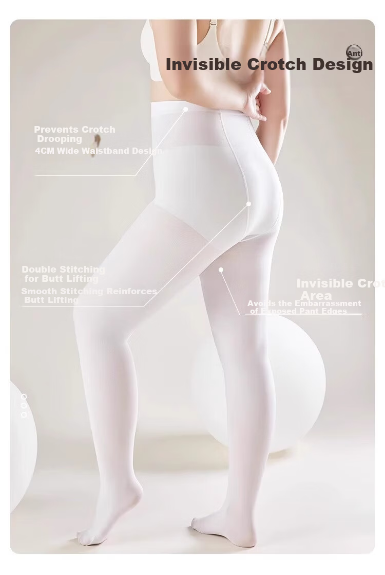BOPRUIEY White Plus Size Tights Pantyhose Spring Summer Adult Dance Practice Stockings for Plus Size Students 13