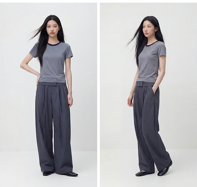 Semir Mall Same Style | Women's Summer Short Sleeve T-Shirt Color-Block Stitch Slim Fit 2026 Casual Pullover 101326100050 14