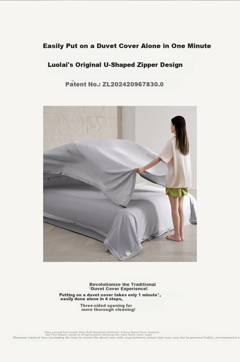 Luolai Home Textiles 60-Thread Count Pure Cotton 4-Piece Bedding Set Orange 200x230cm 2