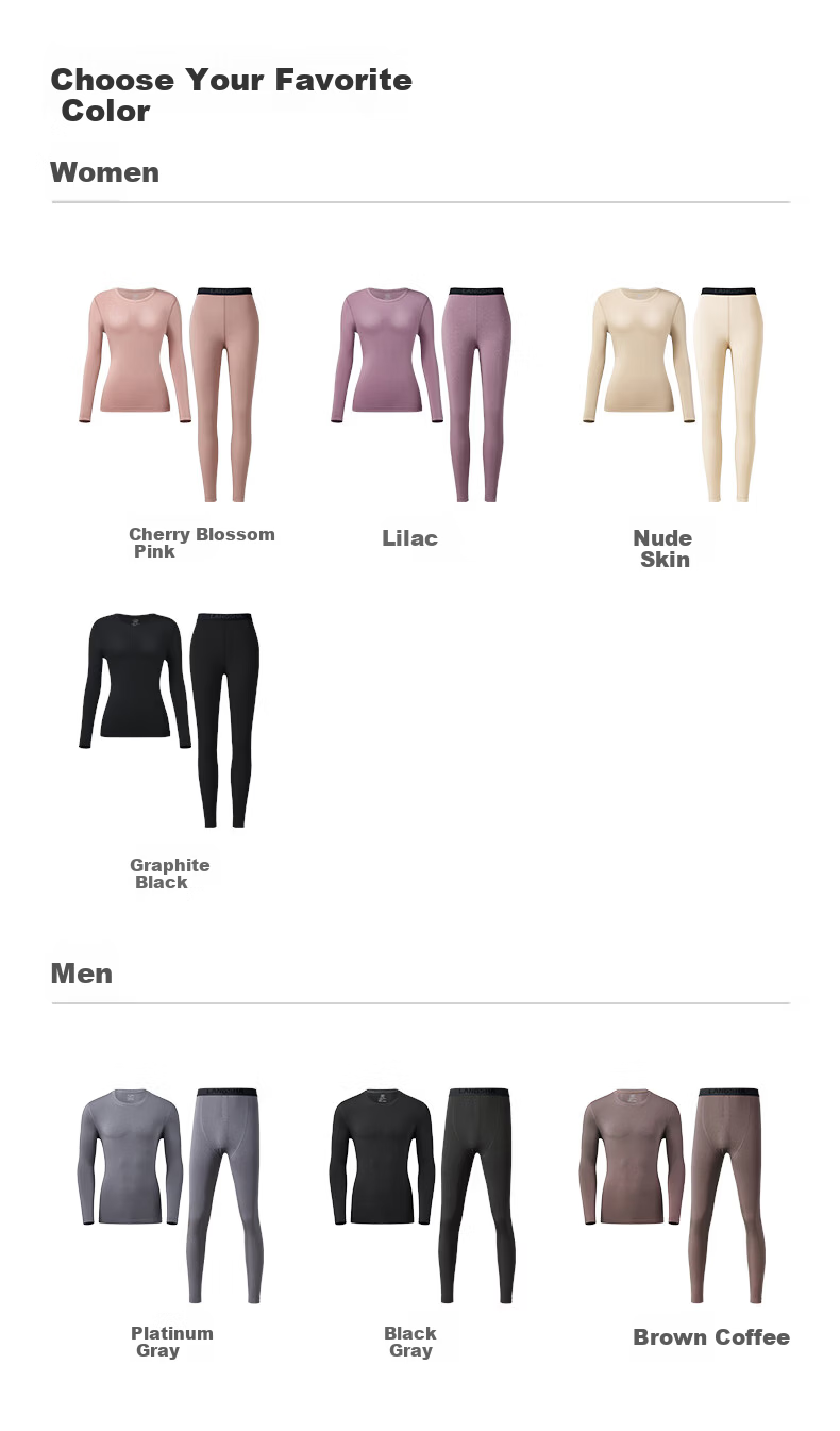 LangSha [Heating Cotton] Thermal Underwear Men Ren Jialun Same Style 10A Antibacterial Mite Removal Autumn Winter Women's Autumn Clothes and Pants Set 7