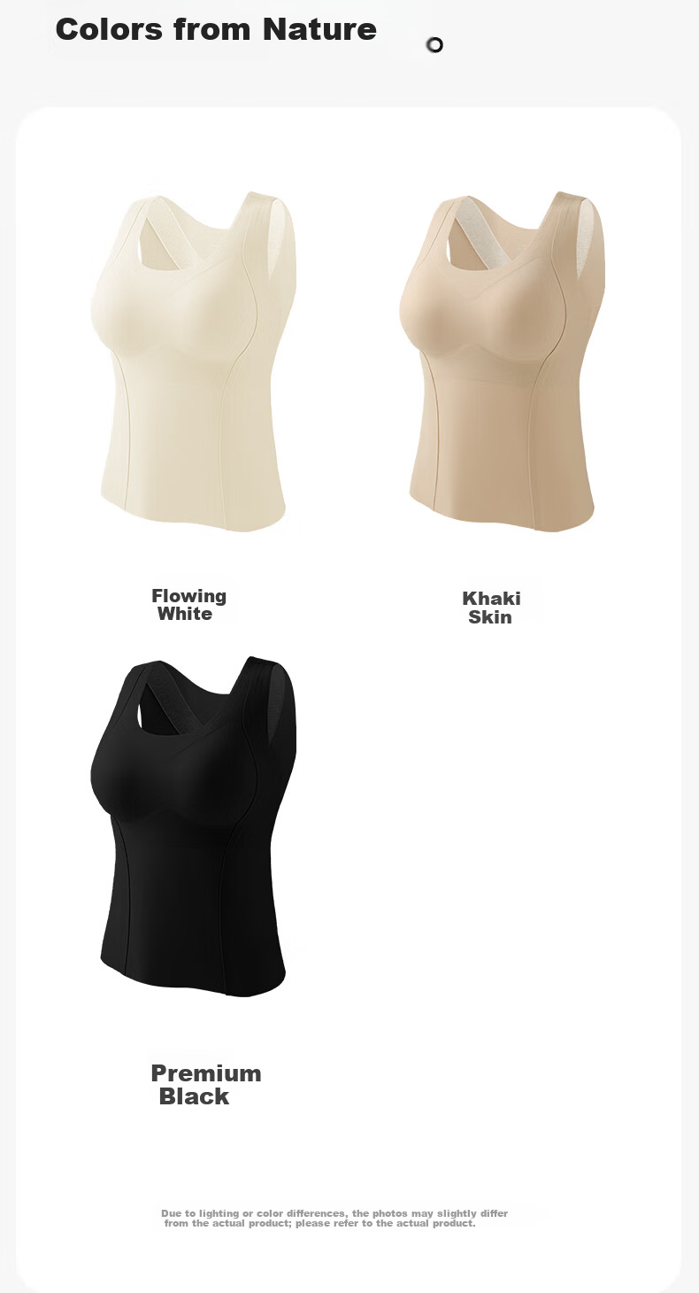 Herbal Original Padded Thermal Vest for Women Autumn Winter Double-Sided Fleece Slim Fit Outerwear Base Layer Shirt 17