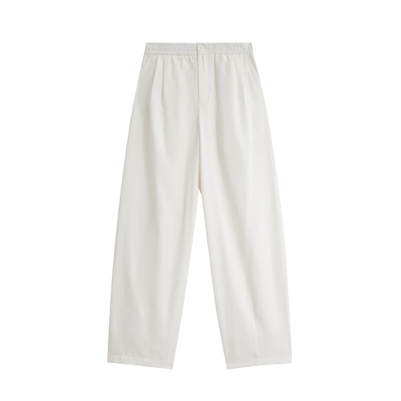INMAN [Same As Shuichang] French-Style Flowy Wide-Leg Straight Pants for Women, Summer 2026 Long Trousers, Pearl White, XL
