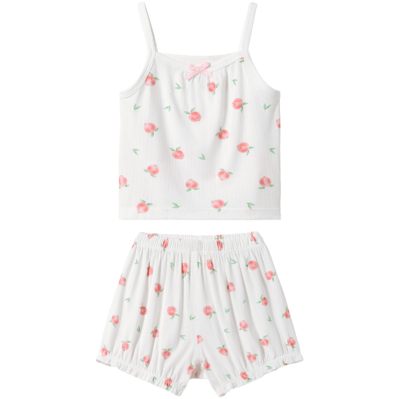 Betis Kids Pajama Set 2026 Summer Yokesi Silk Air Conditioning Vest Girls Homewear Baby Two-Piece Set