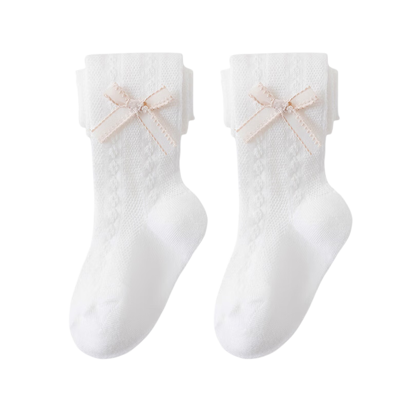 Langsha Girls' Spring Summer Thin White Mesh Breathable Anti-Mosquito Tights Pantyhose