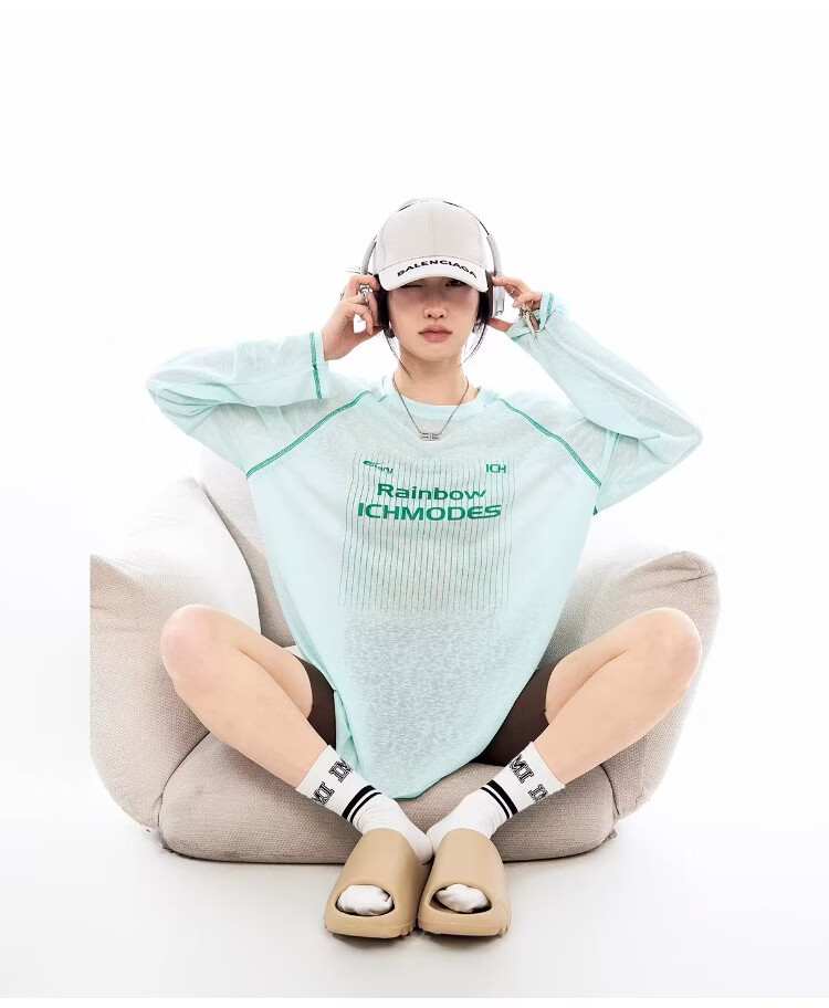 ICH MODE Lyocell Hassu Thread Long Sleeve T-Shirt Physical Sun Protection Cover-Up Women Summer Cooling Loose Top Pink M 20