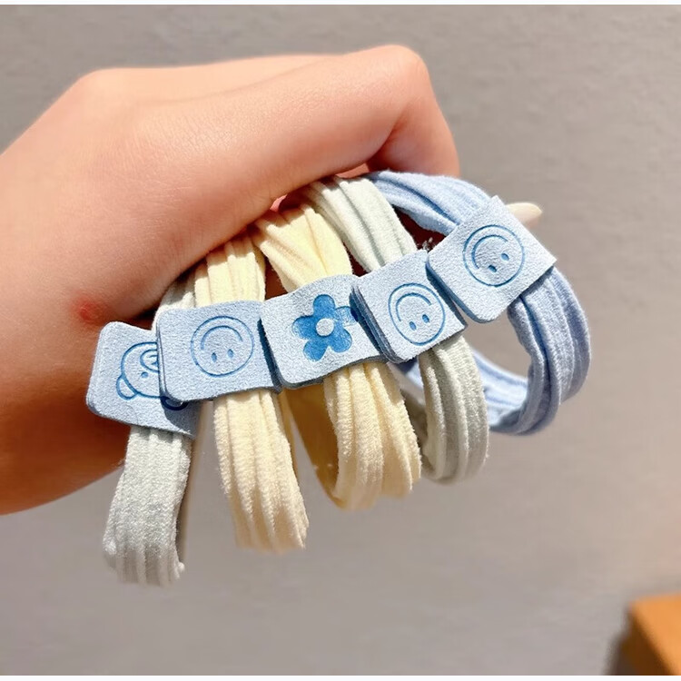 YeFeiLi Two-Piece Set Blue Comb Cushion Brush Hair Tie Massage Comb Long Hair Curling Brush Elastic Hair Band High Elasticity Hair Rope 5