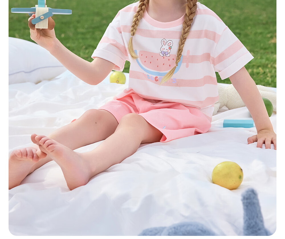 Betis Kids Summer Thin Pajamas 2026 New Original Yarn Cooling Short Sleeve Homewear Set for Boys and Girls 25