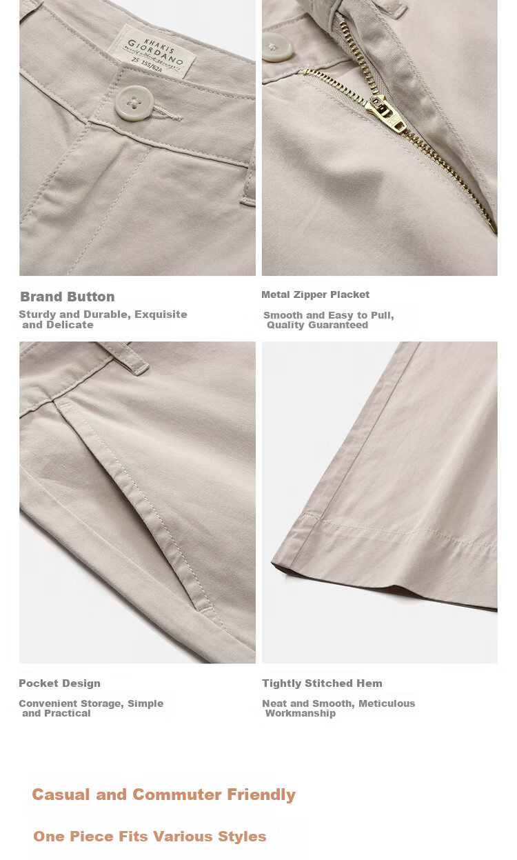 Giordano Women's Pants 2026 Summer New Pure Cotton High Waist Straight Casual Wide Leg Trousers 05416318 8