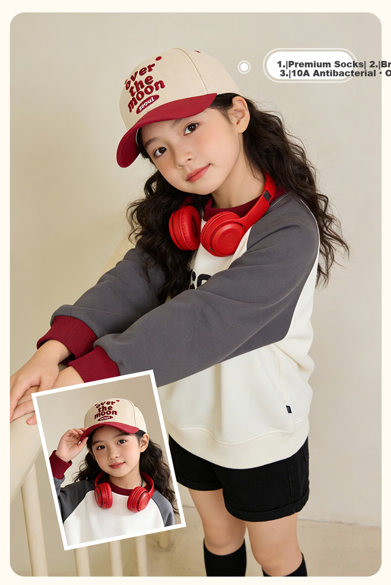 Ousen Kids Baseball Cap Girls Duckbill Hat 3-6-12 Years Korean Style Trendy Outdoor Sports Casual Cotton 4