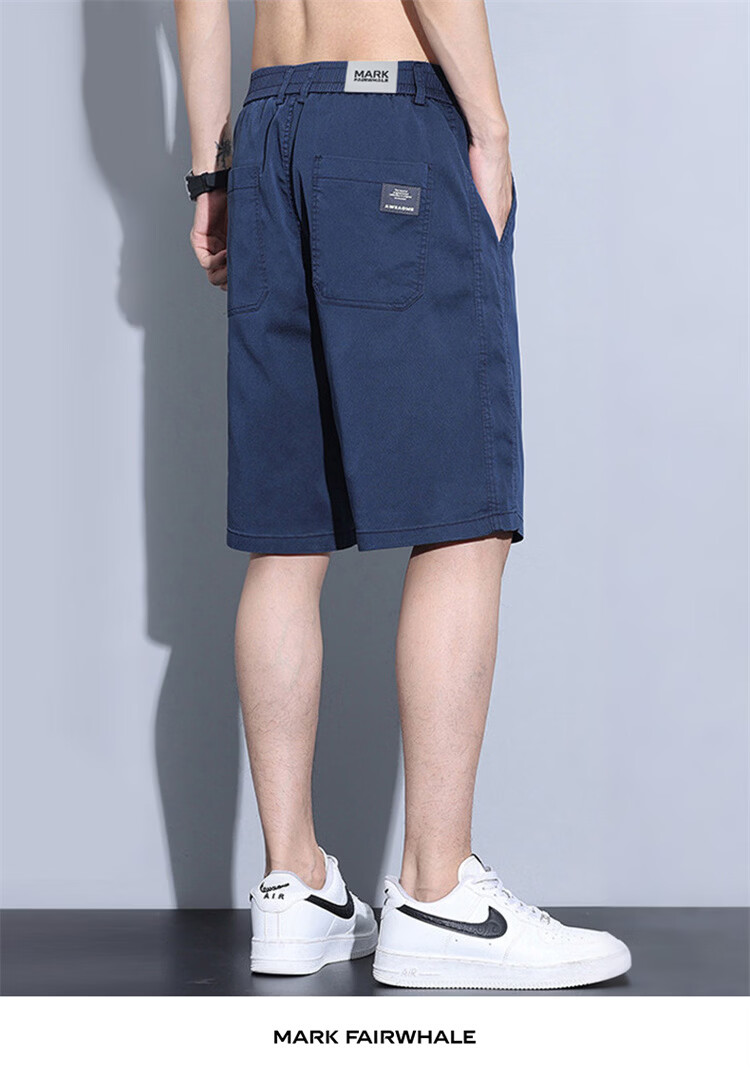 MARK FAIRWHALE Men's Ice Silk Summer Lyocell Cooling Five-Point Shorts Casual Sports Mid-Length Pants 14