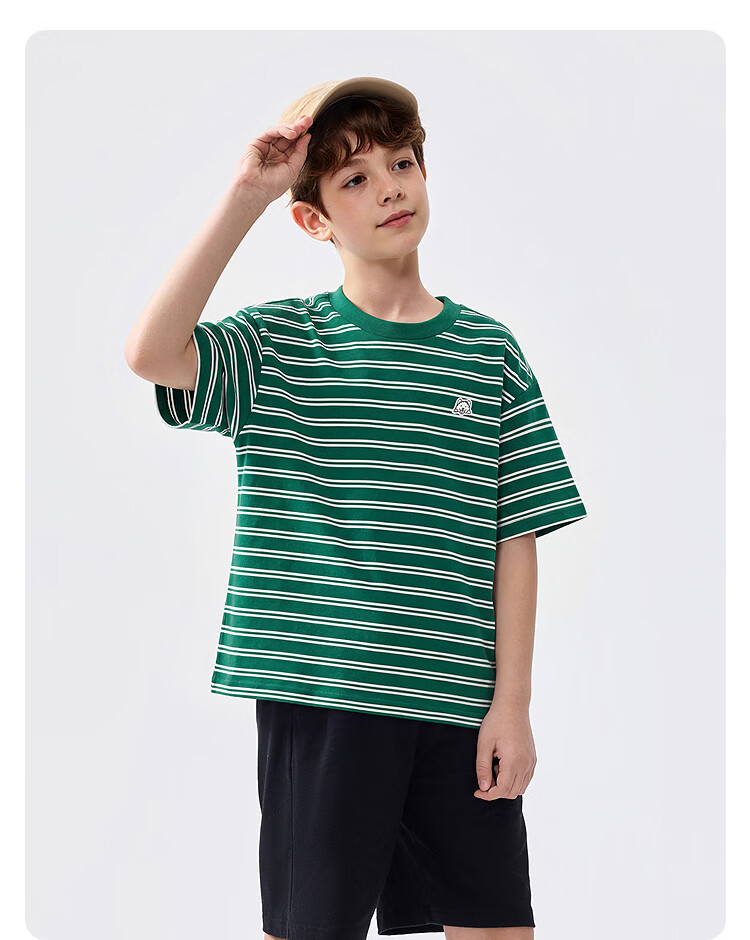 Balabala [balaOne] Kids Short Sleeve T-Shirt Boys Girls 2026 Summer Striped Quick-Dry Parent-Child 15