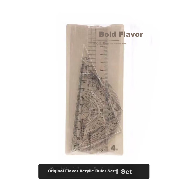 M&G Student Exam Drawing Measurement Set 15cm Ruler, 2 Triangles + Protractor Transparent Acrylic Ruler ARLN0482 Single Box