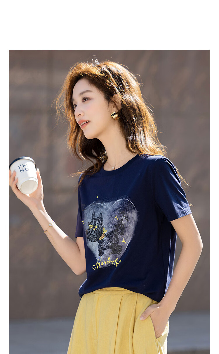 Demana Breathable Portable Summer Simple Style Sequin Embroidered Skin-friendly Cotton Spandex Slim Fit T-Shirt for Women Premium Feel 12