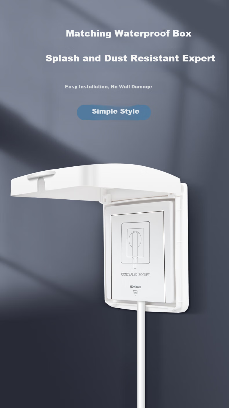 Hongyan Embedded Socket Refrigerator Hidden Recessed Wall Built-in Invisible 86 Type Three-hole 16A Porcelain White 9