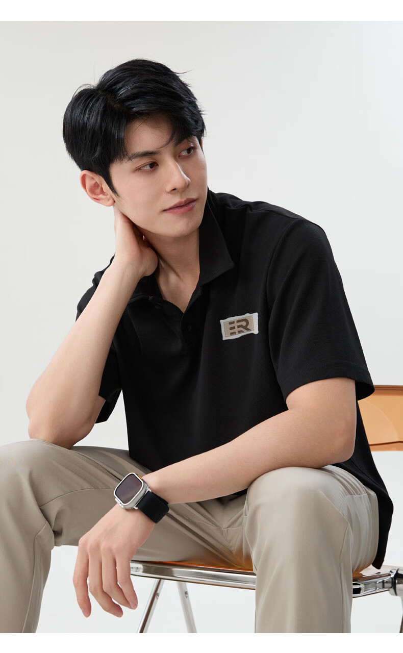 Baleno Men's Short Sleeve T-Shirt Summer 260g Heavyweight Waffle Knit Half Sleeve Student Hong Kong Style Simple Casual Versatile Top 16