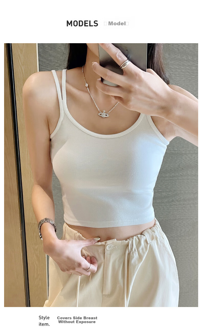 Langsha White Camisole Vest Women 2026 New Versatile Backless Slim Sleeveless Top 10