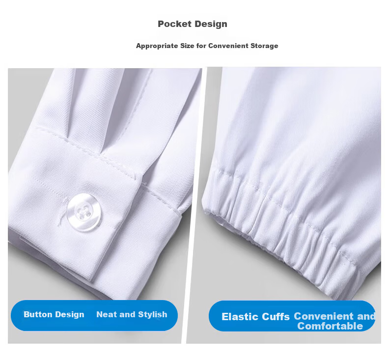 Artiya Long Sleeve White Lab Coat S Size Button Style Customizable Chemical Experiment Workwear Labor Protection Clothing 15