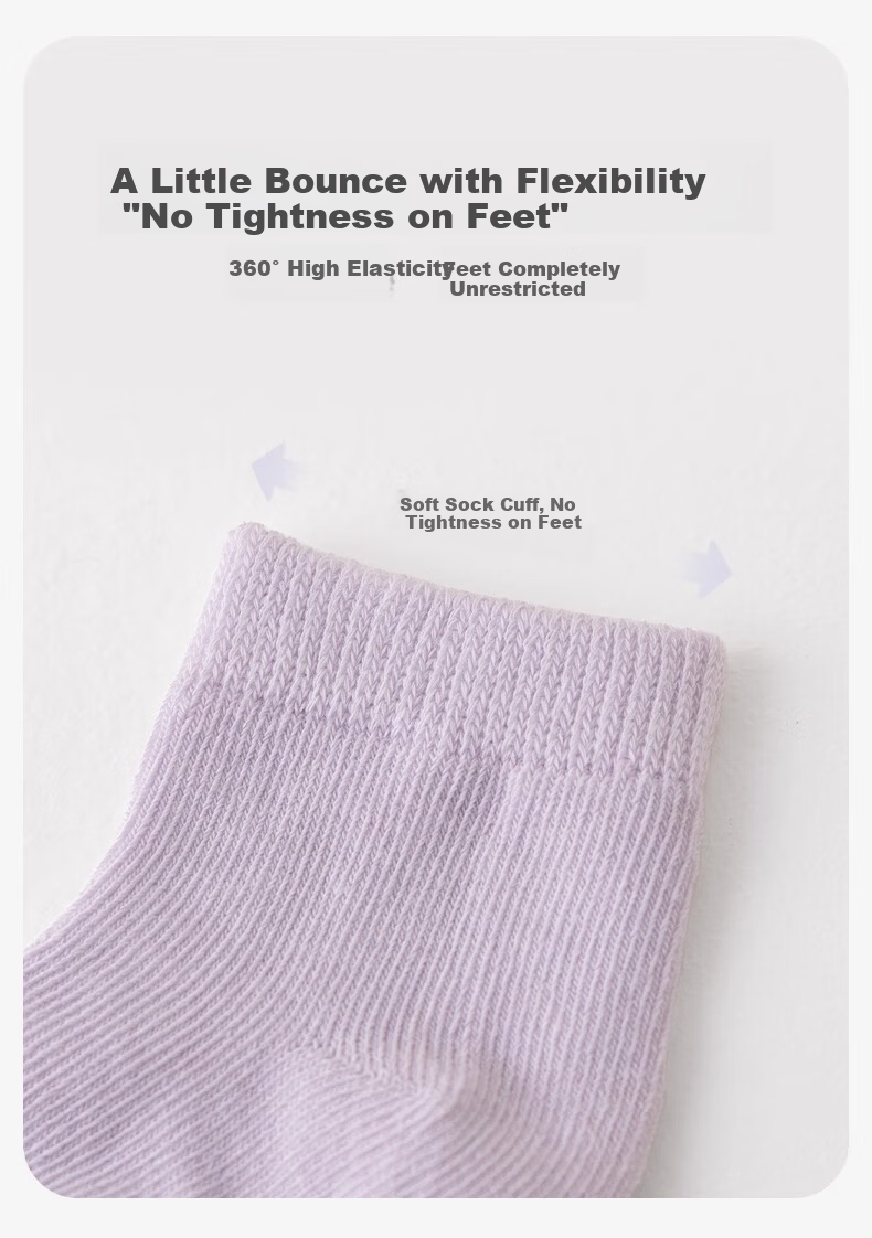 Koala Bibi Newborn Seamless Baby Socks Soft Fit Multicolor [Zero Sensation Adhesive Socks] 3 Pairs 4