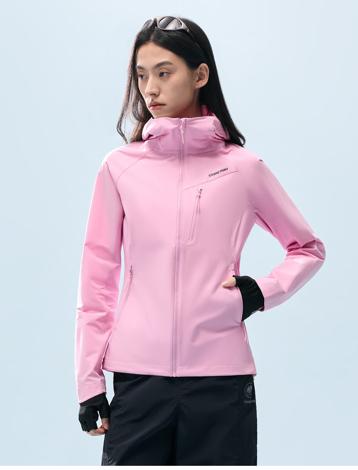 Xiongmao Liu Yifei Same Style [Wanye Soft] Hooded Soft Shell Jacket, Water-Repellent, Windproof, Slim-Fit Coat for Women 1176 36