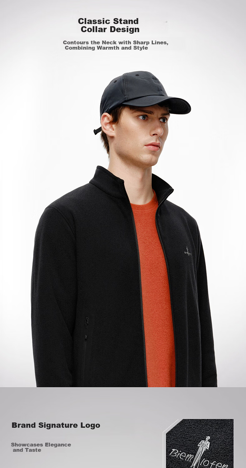 Biyinlefen POLARTEC Fleece New Technology 2025 Autumn Winter Men's Outdoor Stand Collar Knitted Jacket 7