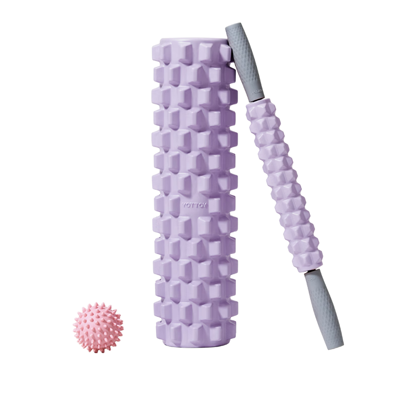 Yottoy Solid Foam Roller Fitness Equipment Set with Massage Ball And Yoga Column (3 Pieces)