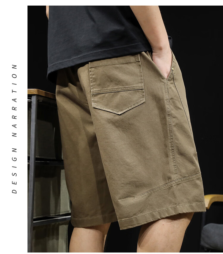 JEEP Men's Summer Cotton Straight Work Shorts Loose Casual Khaki 4XL 14