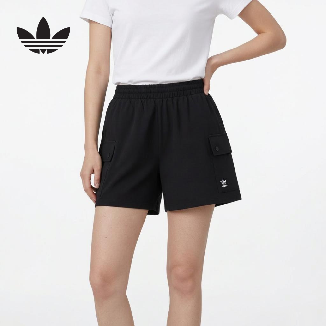 Adidas Originals Women's ESS C Shorts Woven Shorts JD1514 Black S 1