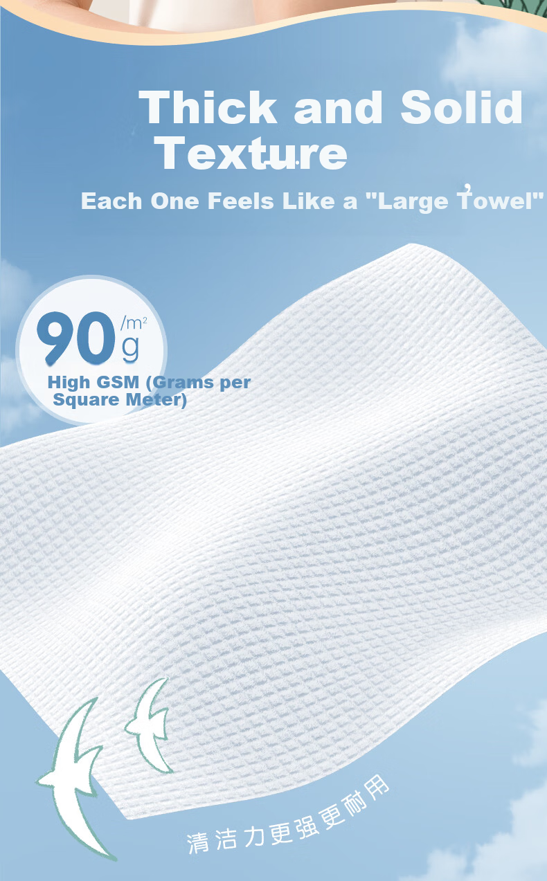 Xinxiangyin Facial Wipes 12 Packs Disposable 90g High GSM Face Towels Portable Travel Dual-Use Wet and Dry 6