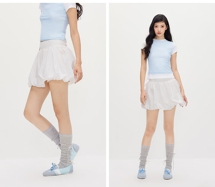 Semir Women's Summer Skirt Bowknot Cooling Sun Protection Versatile Outdoor Playful Bubble Hem Short Skirt 109326120004 4