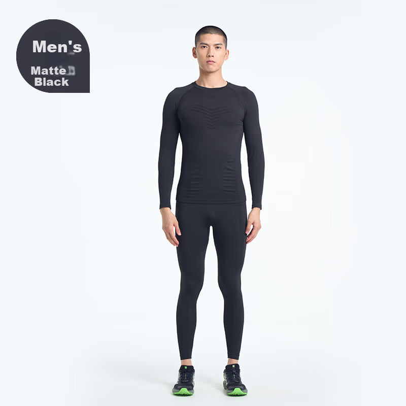 UTO Compression Quick-Dry Set Men's Outdoor Sports Ski Running Thermal Underwear Ink Black XL