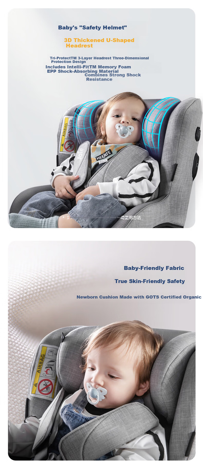 JOIE Child Safety Seat 0-4 Years ADAC Tested 360° Rotation i-Size Certified Gyro Warrior Pro Gray 15