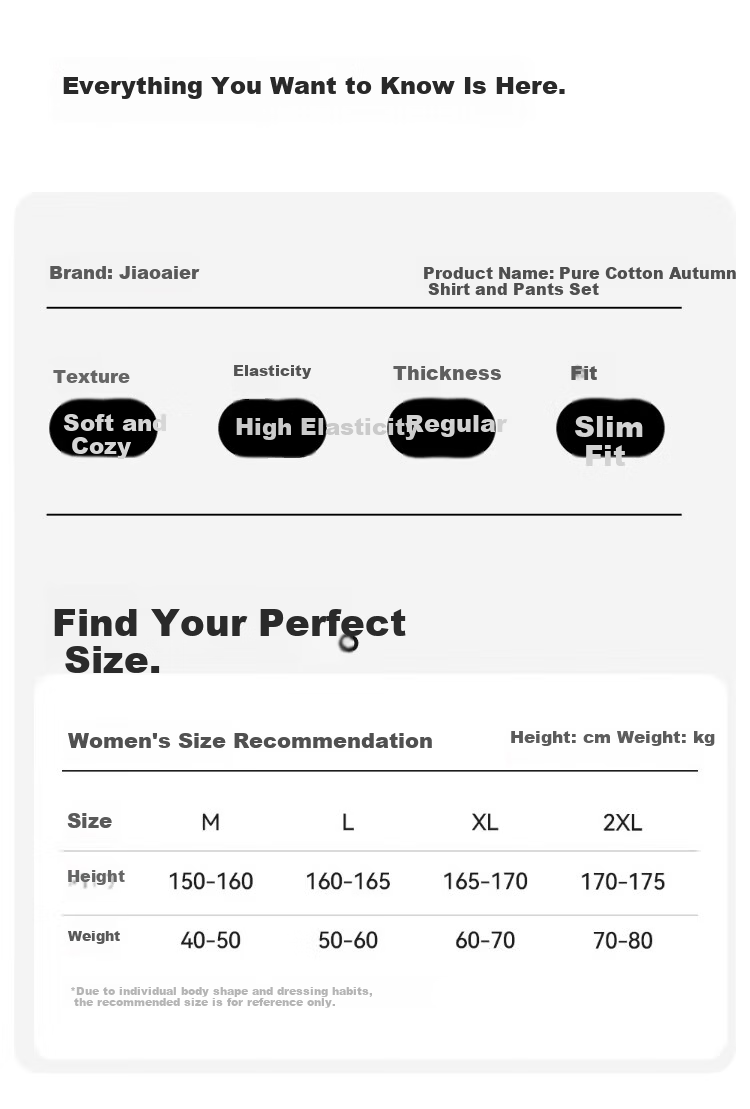 Caiyue Women's Thermal Underwear Xinjiang Cotton Seamless 10A Antibacterial Stretch Pure Cotton Autumn Top and Bottom Set with Square Neck 13