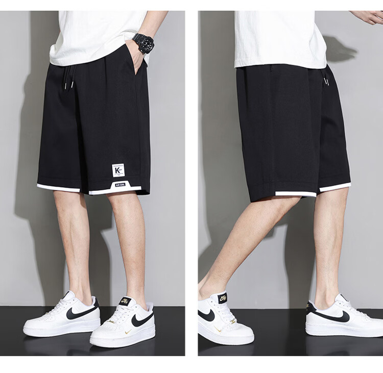 GLM Men's Summer Ice Silk Casual Simple Versatile Breathable Smooth Five-Point Shorts 10