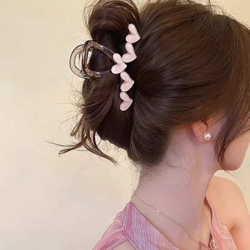 Idair Heart Hair Clip for Women High-End 2026 New Hairpin Back Hair Bun Shark Clip Birthday Gift for Girlfriend