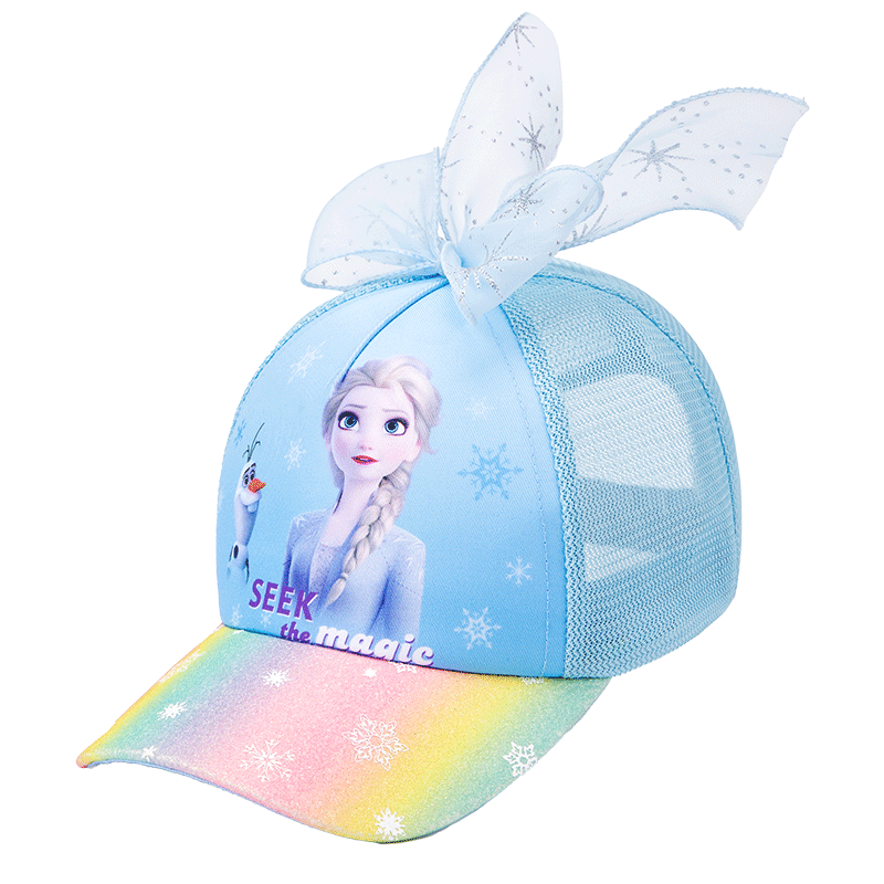 Disney Kids Girls Summer Mesh Baseball Cap Sun Protection Frozen Duckbill Hat DSP60009 Blue 54cm