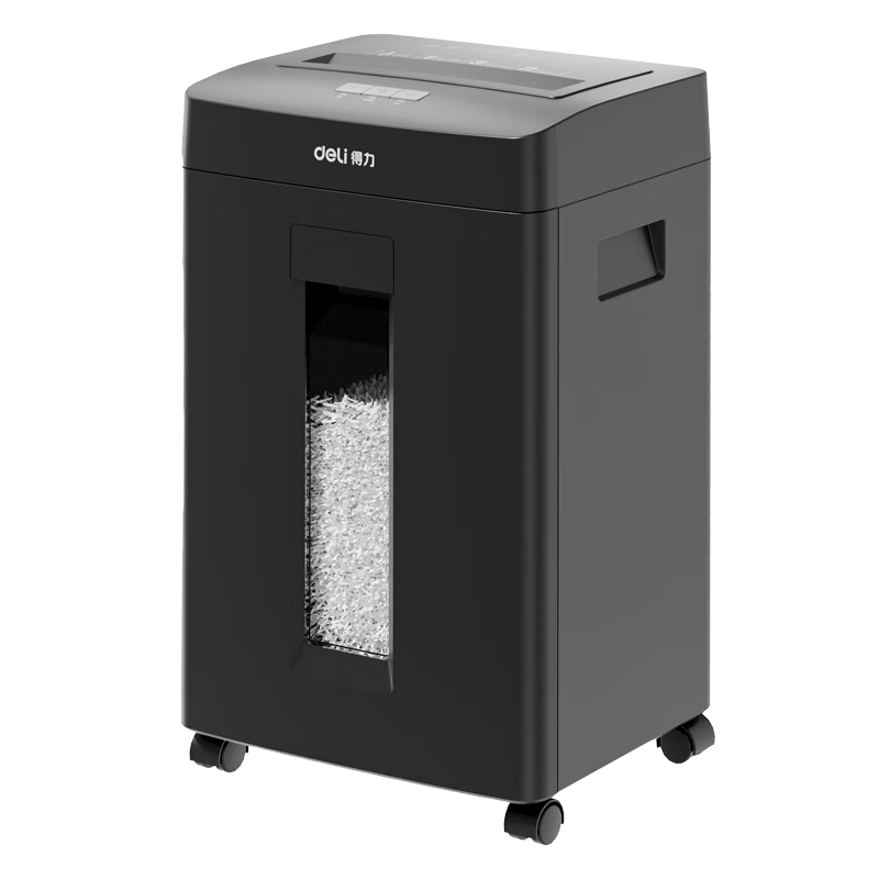 Deli Paper Shredder Level 4 Security, 8 Sheets per Pass, Continuous 30-Minute Operation, Heavy-Duty Office Shredder with Staple-Capable Shredding, 23L Capacity GA312