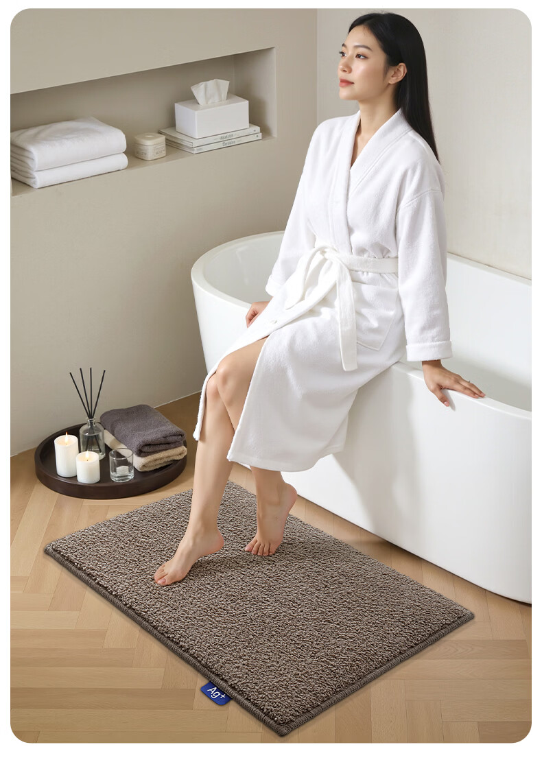 Da Jiang Small Blue Removable Washable Floor Mat Bathroom Door Water Absorption Foot Mat Toilet 50x80cm Carpet Surface Only 1 Piece 8