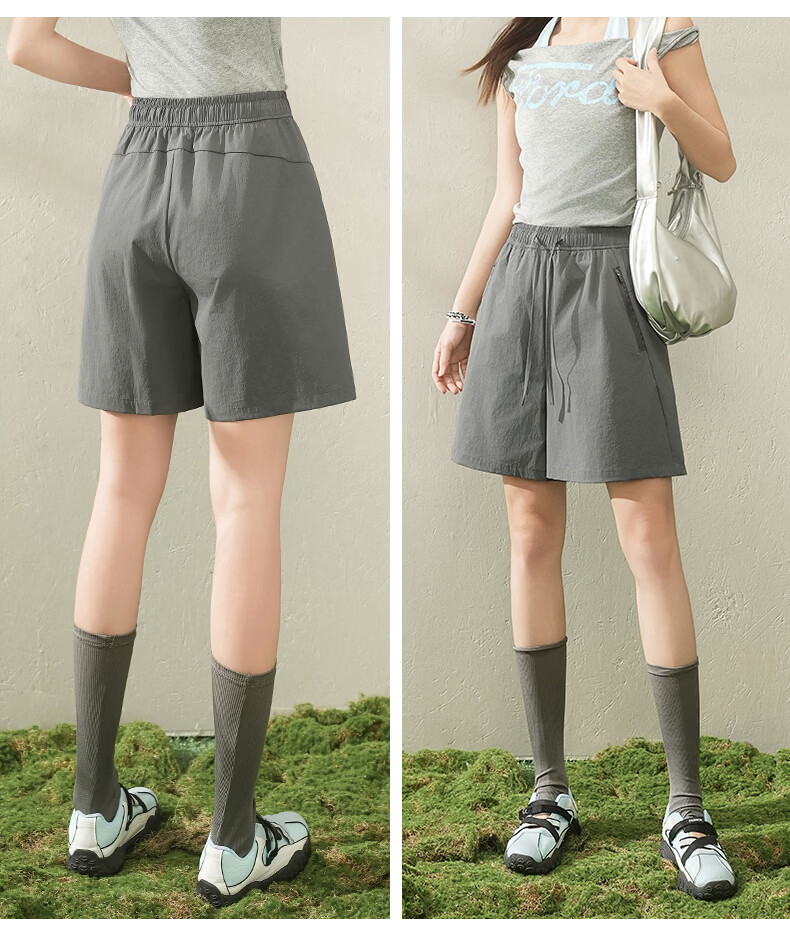 Borui Quick-Dry Lightweight Women's Shorts Summer 2026 New Small Size Sweat-Absorbing Breathable Cargo Shorts Black L 21