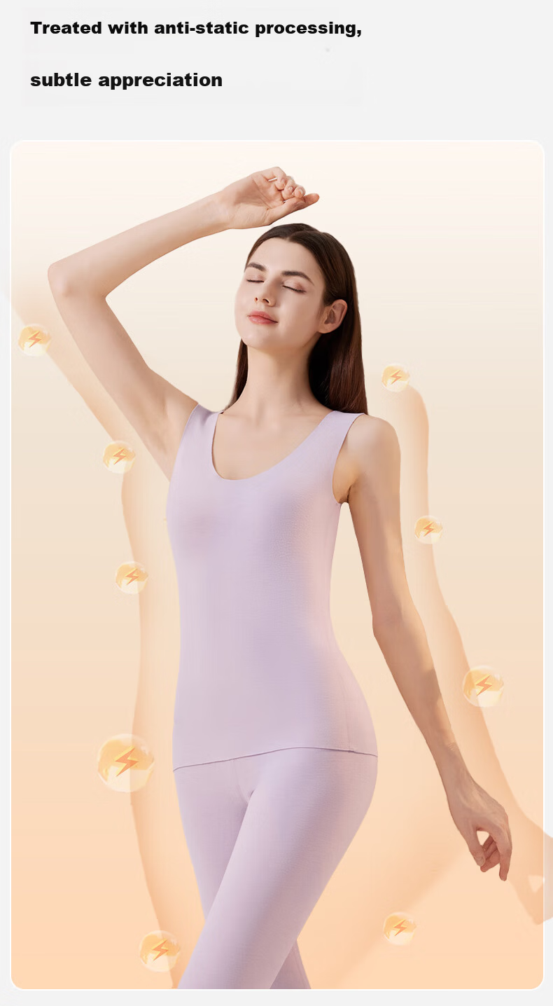 GUJIN Seamless Thermal Vest Women's Base Layer Camisole Polyester-Free Autumn Winter Antibacterial Close-Fitting Warmth 12