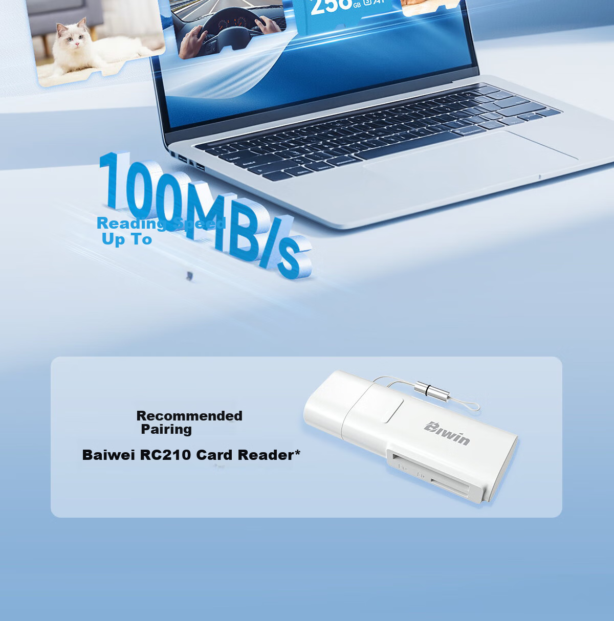 BIWIN 32GB TF (MicroSD) Memory Card A1 U1 V10 C10 MS100 Storage Card 100MB/s Read Speed Compatible with Dash Cam/Surveillance Camera 8