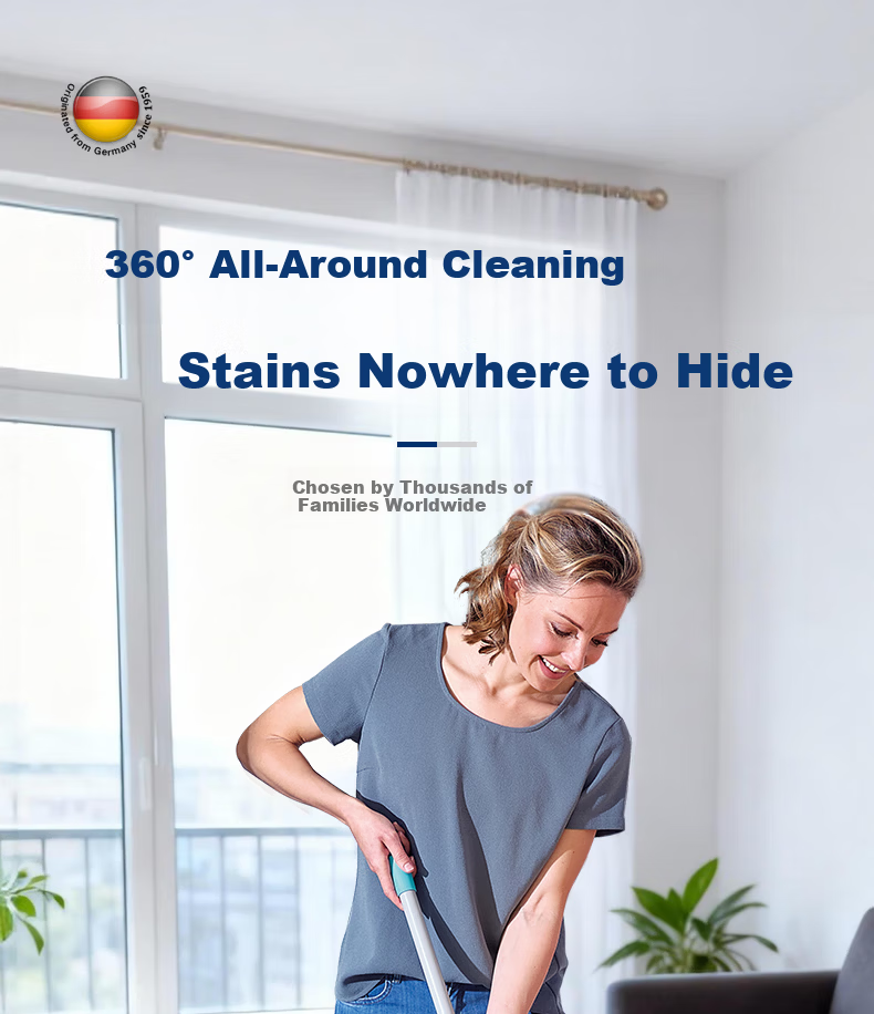 Likui German Imported 32cm Rotating Mop with 1 Cloth and Bucket Set, Telescopic Handle, Hands-Free Washing, Household Floor Cleaning Tool 1