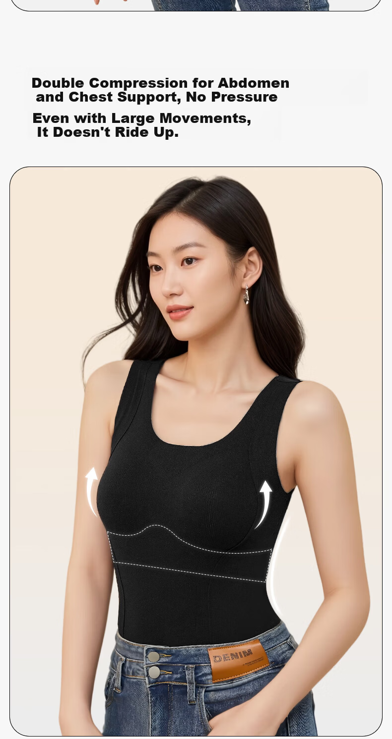Herbal Original Padded Thermal Vest for Women Autumn Winter Double-Sided Fleece Slim Fit Outerwear Base Layer Shirt 2
