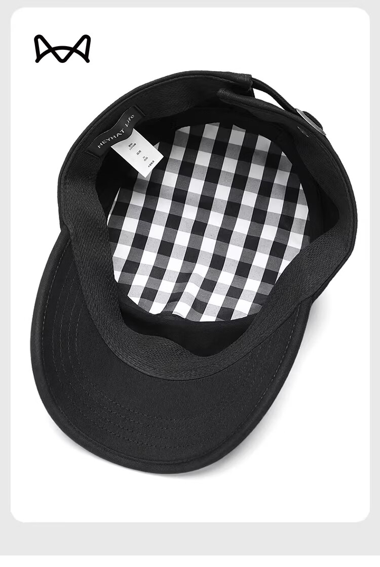 Miiow Men's Adjustable Back Closure Flat Top Outdoor Baseball Cap Sun Hat Black 21