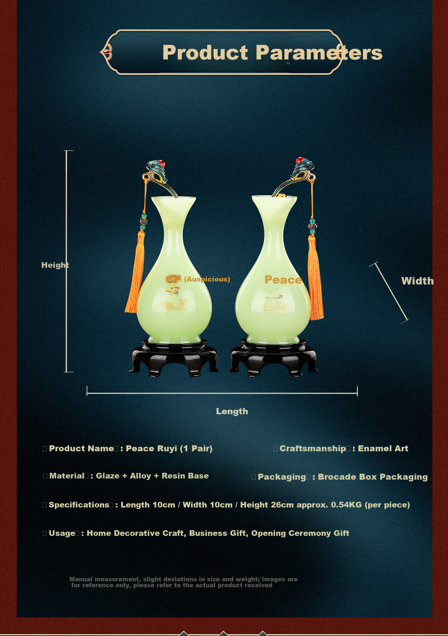 Heshengtang Ruyi Glass Flower Vase Ornament Luxury Living Room Entryway TV Cabinet Decoration Wedding Housewarming Opening Gift 4