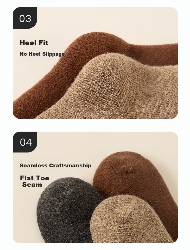 Nido Bear Children's Wool Socks Autumn Winter Warm Baby Mid-Calf Wool Socks Sheep Wool Socks for Kids 10