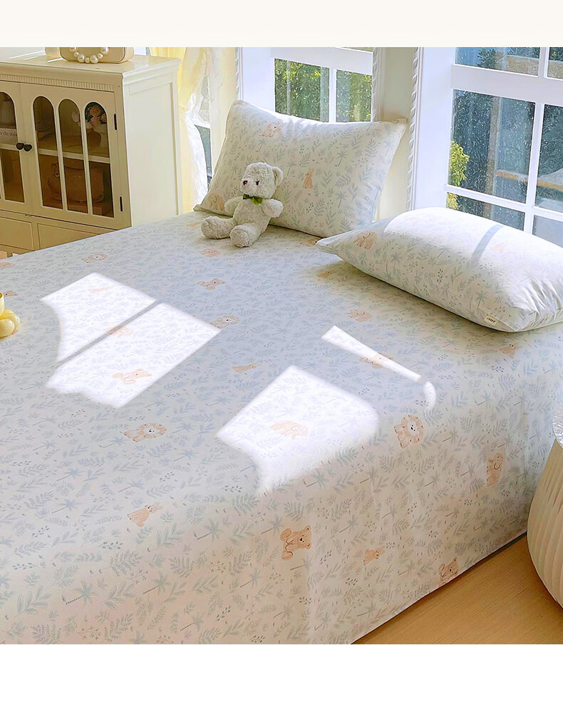 KING SHORE Class A Pure Cotton Coarse Linen Bed Sheet And Duvet Cover, All-Cotton Double Bed Sheet, 230x245cm Single Bed Sheet, Qina 8